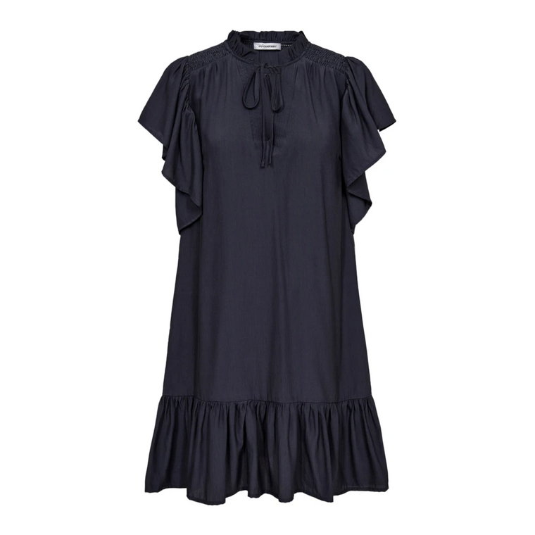 Frill Dress Ink V-Neck Kobiecy Co'Couture