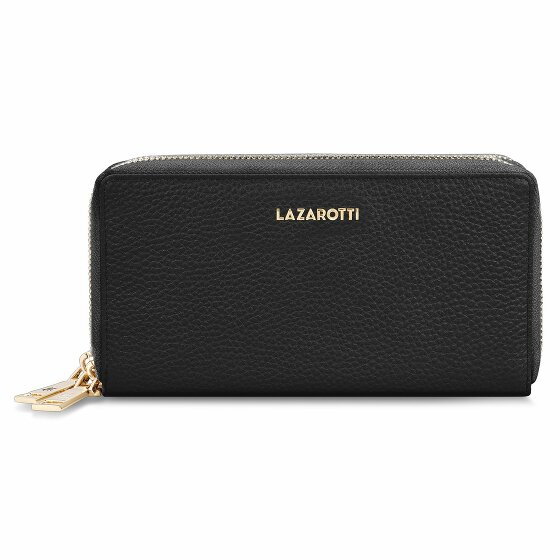 Lazarotti Bologna Leather Portfel Ochrona RFID Skórzany 20 cm black