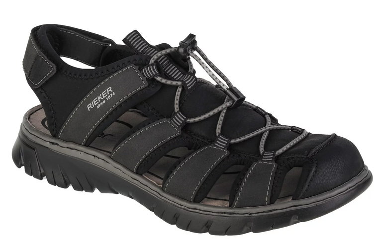 Rieker Sandals 26770-00, Męskie, Czarne, sandały, skóra syntetyczna, rozmiar: 41