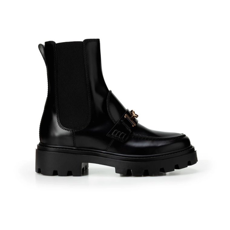 Czarne Pinafore Metalowe Buty Tod's