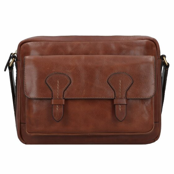 Fossil Greenville Briefcase Messenger Skórzany 32 cm Komora na laptopa BRAUN