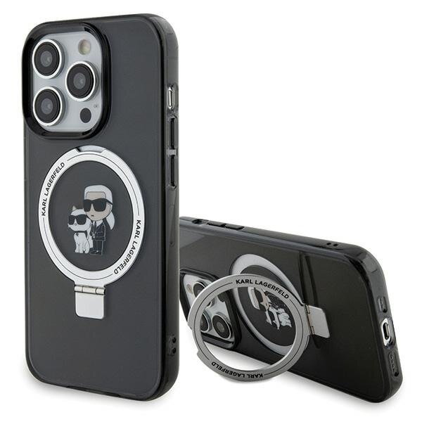 Karl Lagerfeld KLHMP15XHMRSKCK iPhone 15 Pro Max 6.7" czarny/black hardcase Ring Stand Karl&Choupettte MagSafe