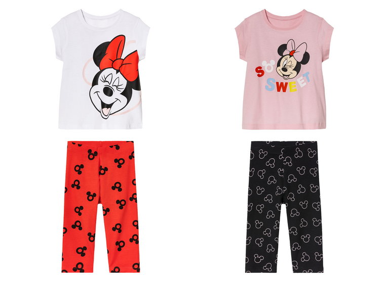 Komplet dziewczęcy z Myszką Minnie (t-shirt + legginsy 3/4)