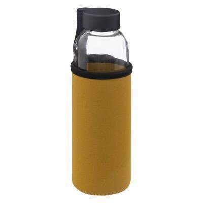 Butelka w pokrowcu szklana 500ml żółta