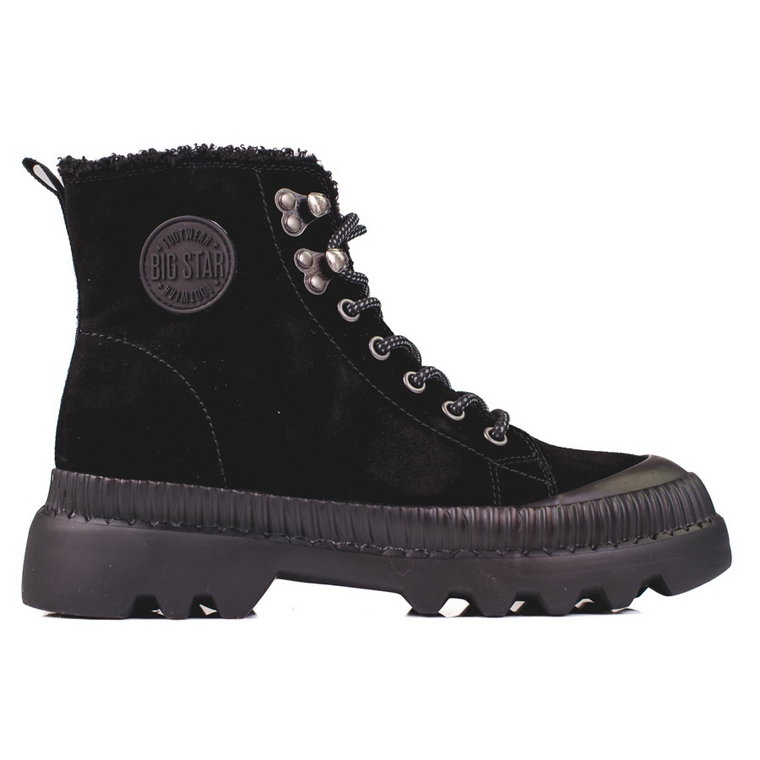 BIG STAR SHOES Czarne traperki na platformie Big Star KK274522