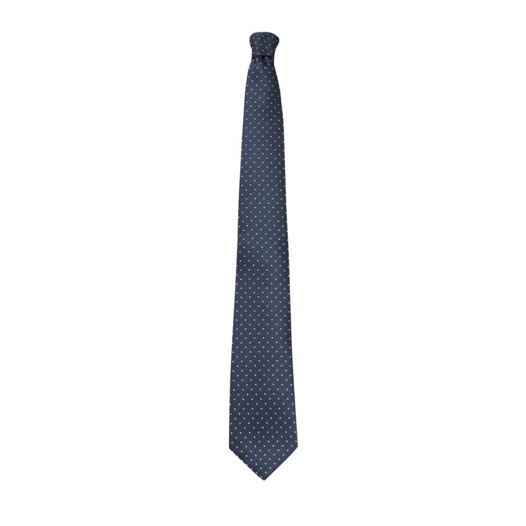 Niebieski Jedwabny Faille Krawat w Kropki Lanvin
