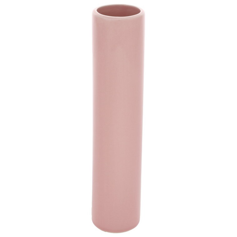 Wazon ceramicny Tube, 5 x 24 x 5 cm, różowy