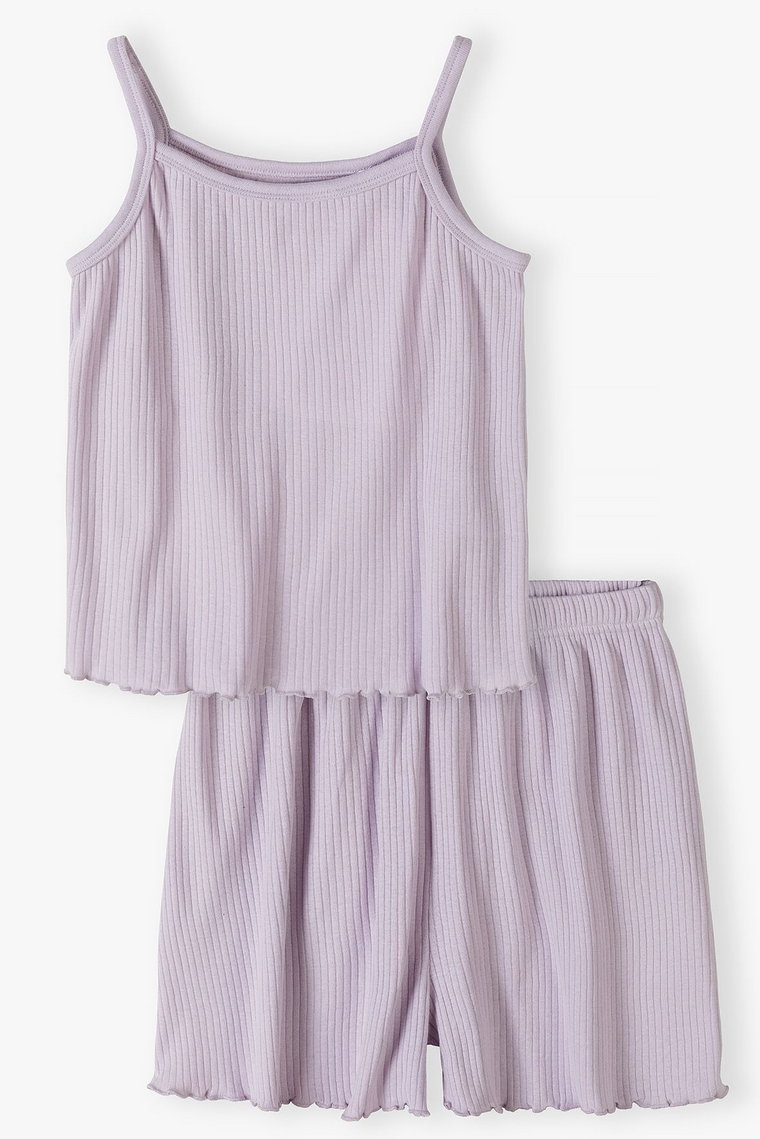 Piżama dziewczęca fioletowa w prażki