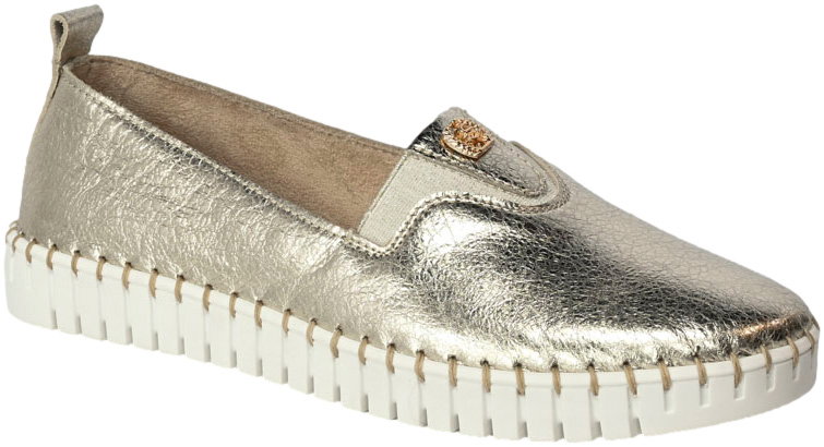 Espadryle Simen 6825A Claris Platyna Skóra Naturalna