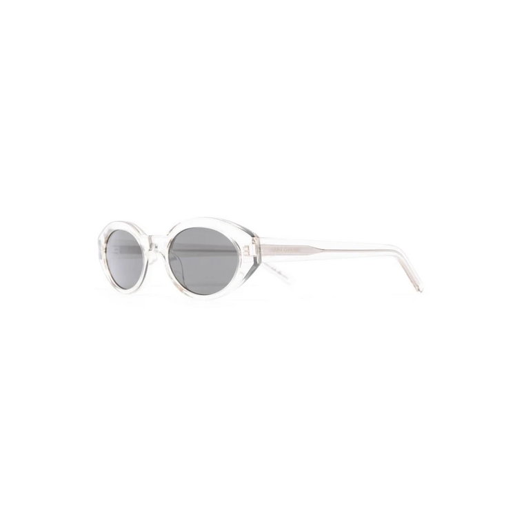Białe okulary przeciwsłoneczne z oryginalnym etui Saint Laurent