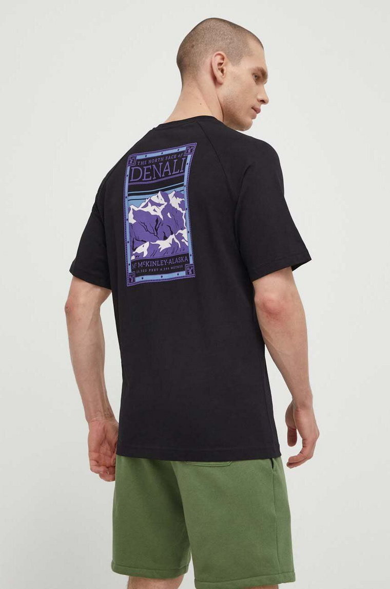 The North Face t-shirt bawełniany męski kolor czarny z nadrukiem NF0A87NUJK31