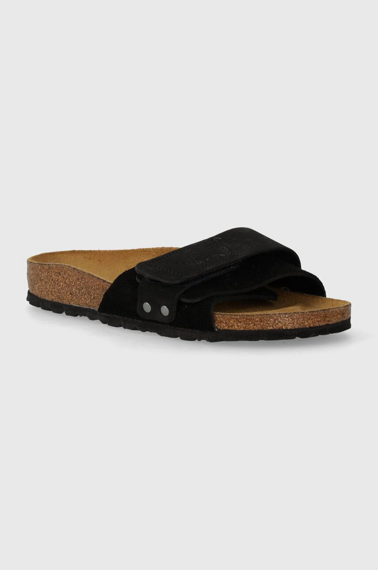 Birkenstock klapki skórzane Oita damskie kolor czarny 1024200