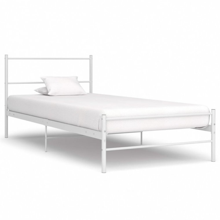 Rama łóżka, biała, metalowa, 90 x 200 cm kod: V-284692