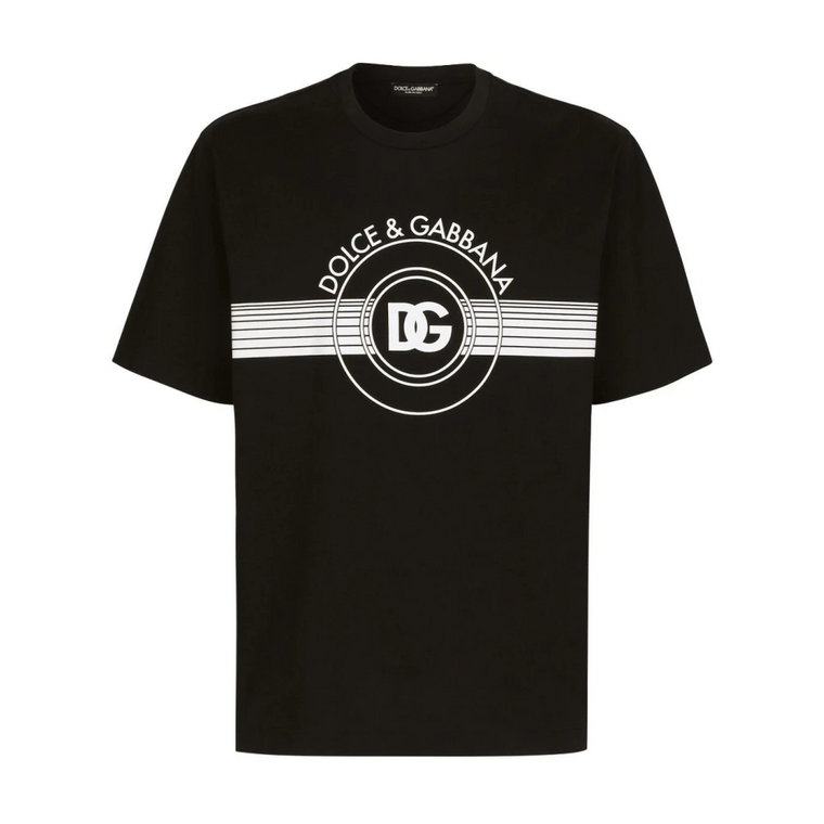 Ikoniczny Nero Logo Print T-Shirt Dolce & Gabbana