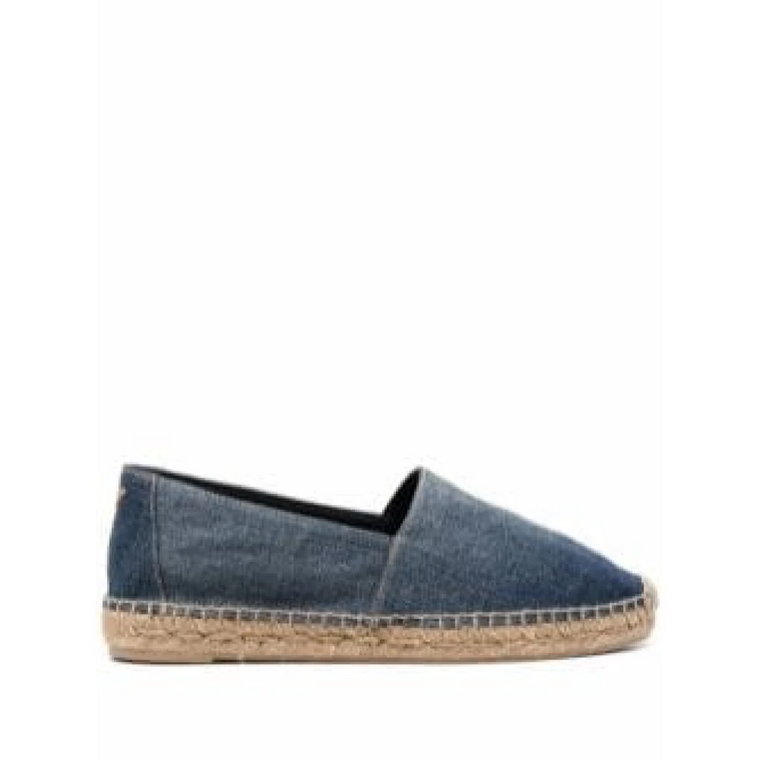 Denim Logo Espadrilles Saint Laurent