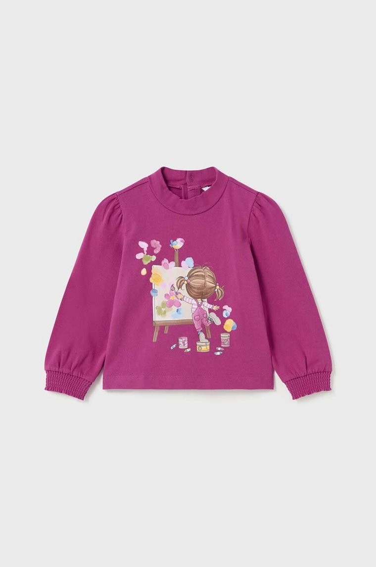 Mayoral sweter niemowlęcy kolor fioletowy lekki