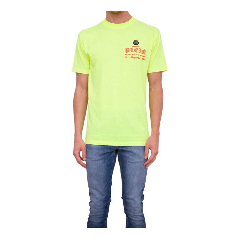 T-shirt z okrągłym dekoltem w kolorze żółtym Philipp Plein