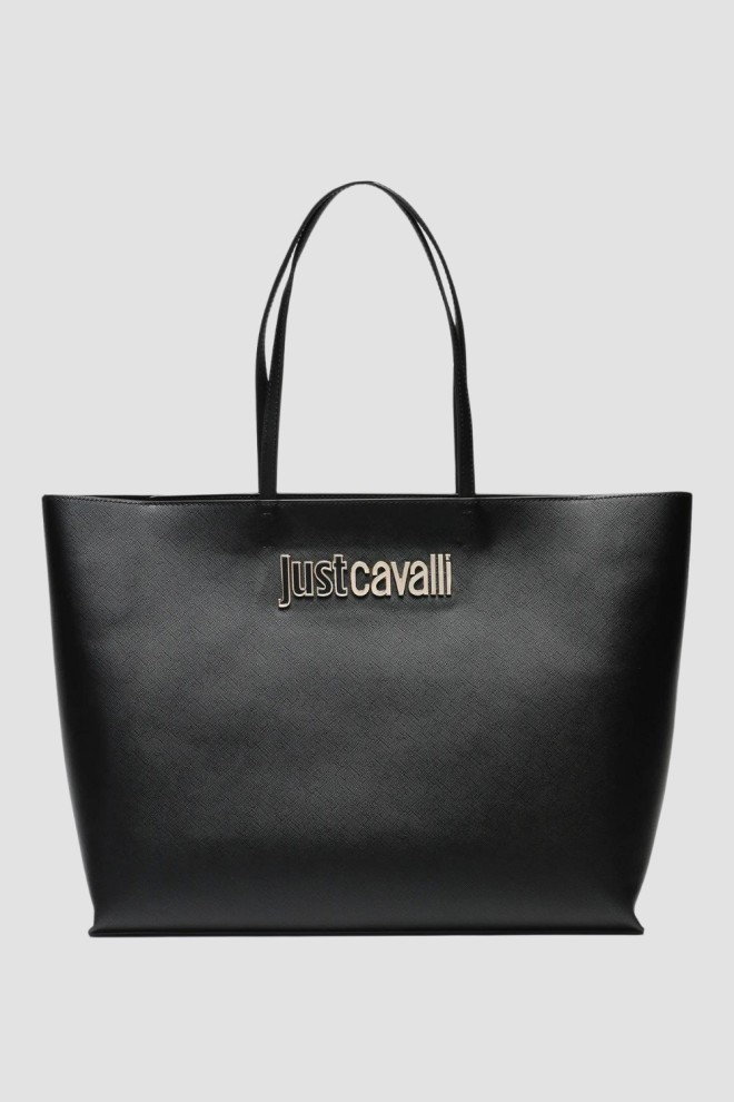 JUST CAVALLI Czarna shopperka Range B Metal Lettering