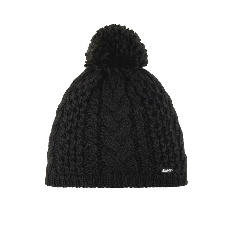 Damska czapka zimowa Eisbar Afra Pompon MU black - ONE SIZE