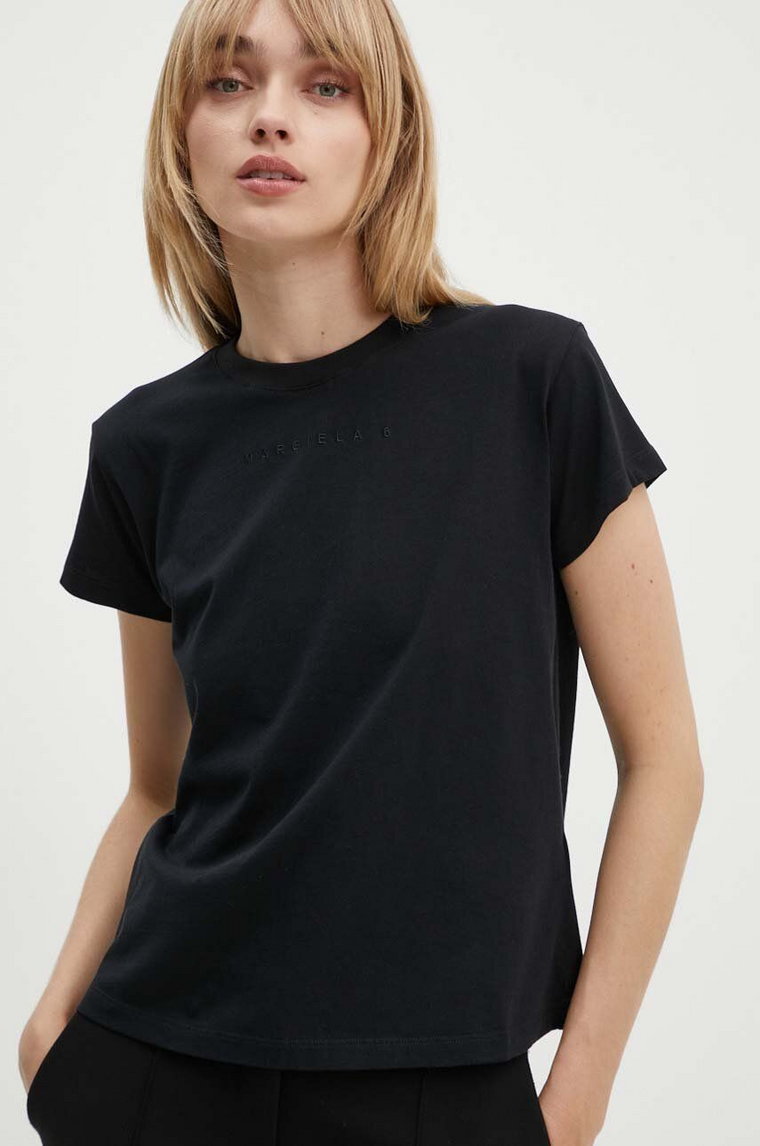 MM6 Maison Margiela t-shirt bawełniany damski kolor czarny S52GC0247