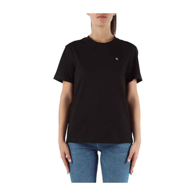 T-shirt z bawełny z przodem logo Calvin Klein Jeans