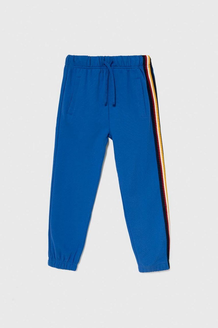 United Colors of Benetton spodnie dresowe dziecięce kolor niebieski z aplikacją