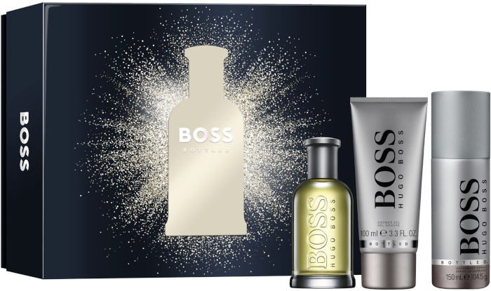 Zestaw męski Hugo Boss Bottled Woda toaletowa 100 ml + Żel pod prysznic 100 ml + Dezodorant 150 ml (3616304197826). Perfumy męskie