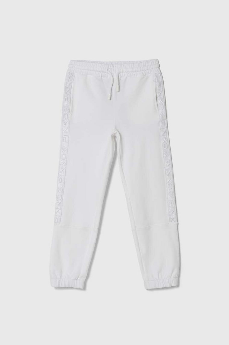 Pinko Up spodnie dresowe dziecięce kolor biały z aplikacją