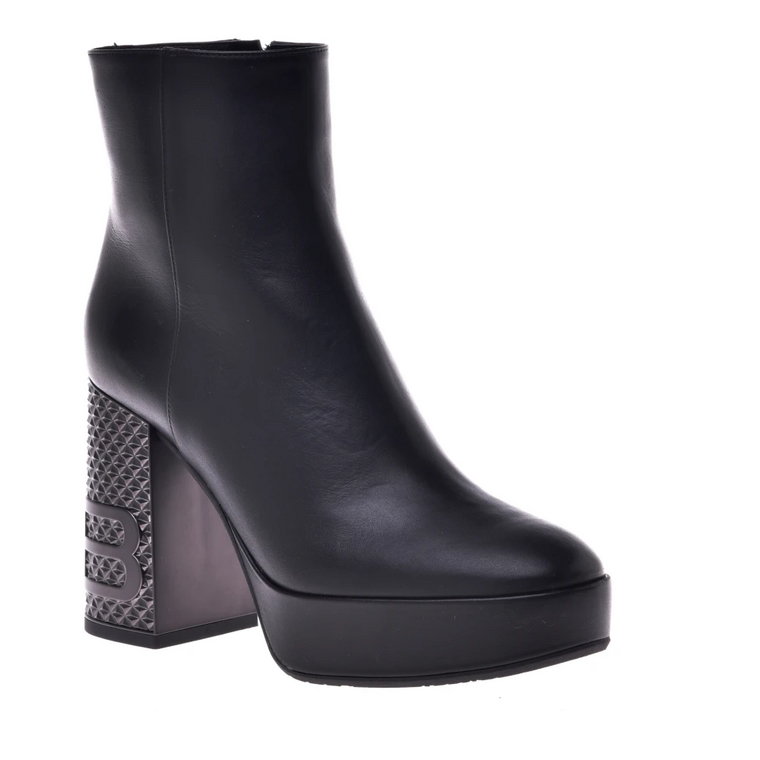 Black calfskin ankle boots Baldinini