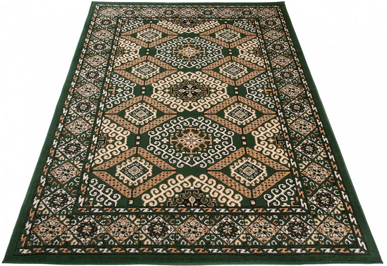 Prostokątny zielony dywan w rustykalnym stylu - Lano 4X