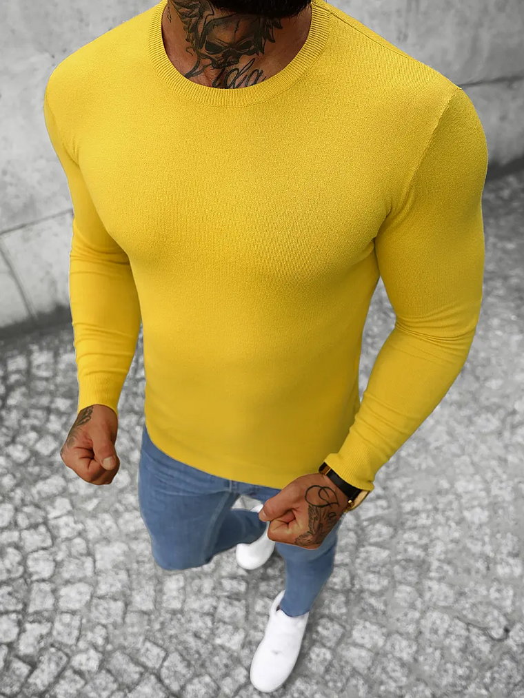 Sweter męski żółty OZONEE NB/MMB602/9