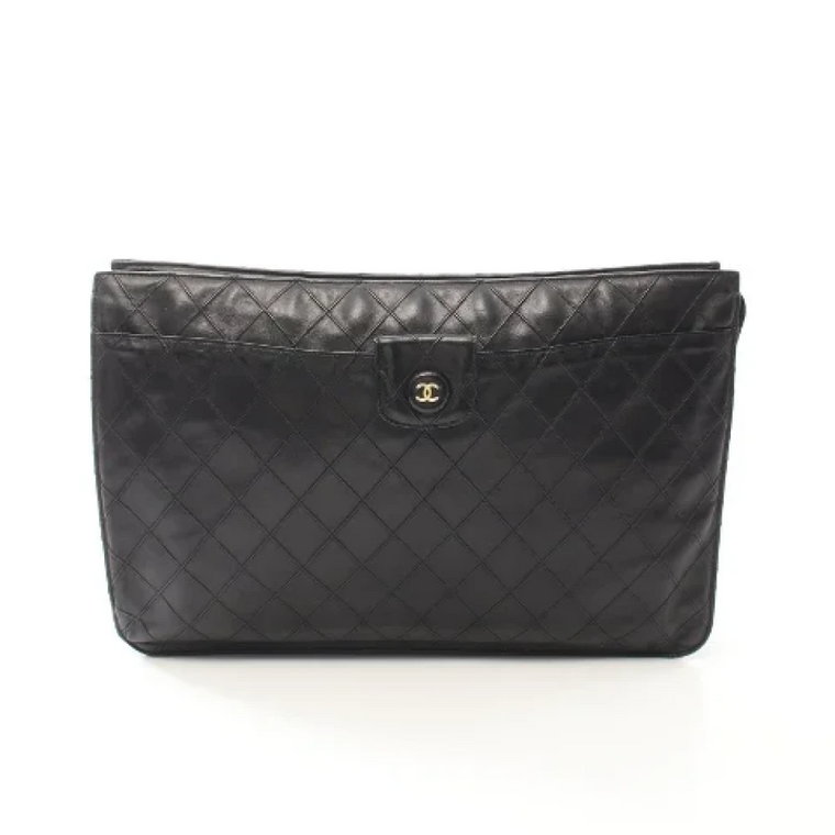 Pre-owned Leather Clutch Bag Chanel Vintage