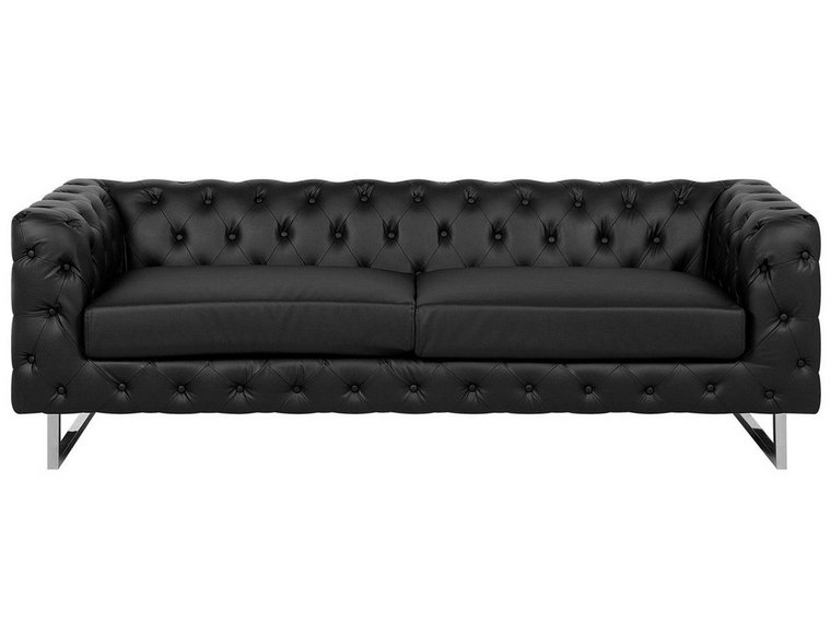 Sofa tapicerowana BELIANI Vissland, 3-os., czarna, 71x215x87 cm