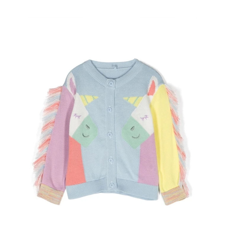 Organiczna Bawełniana Sweterkowa Bluza dla Dzieci z Wzorem Jednorożca Stella McCartney