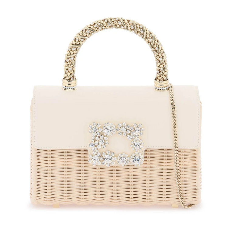 Kwiat Strass Klejnot Mini Torba Roger Vivier