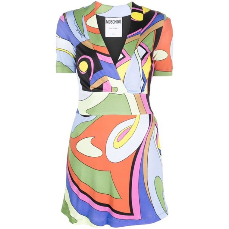 Sukienka z Geometrycznym Wzorem Ss23 Moschino