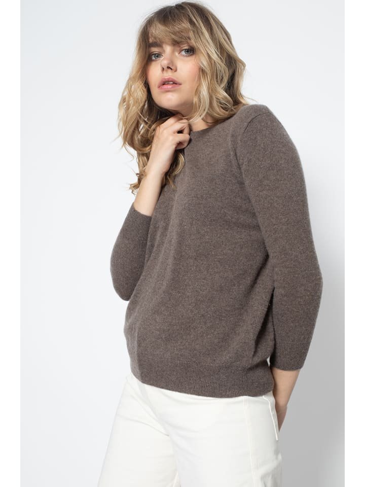 Perfect Cashmere Kaszmirowy sweter "Vanessa" w kolorze brązowym