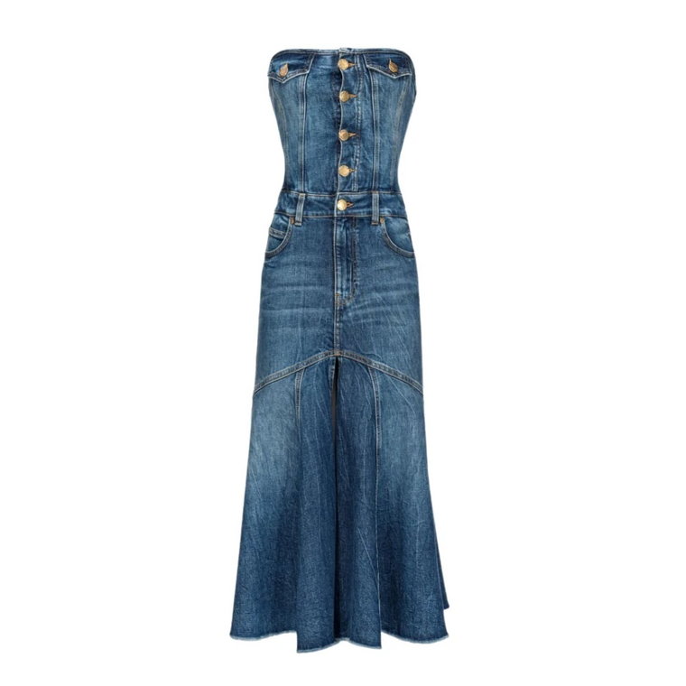 Vintage Denim Midi Sukienka Pinko