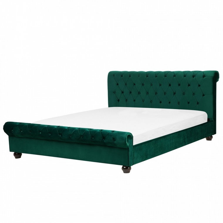 Łóżko welurowe 160 x 200 cm zielone AVALLON kod: 4260624114743