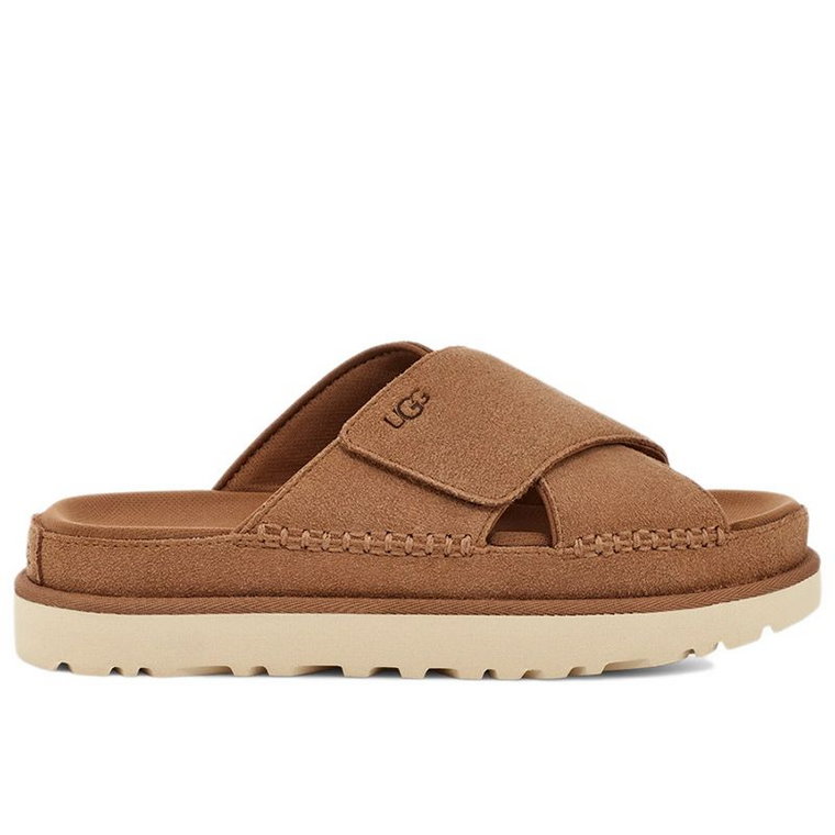 Klapki Ugg Goldenstar Cross Slide 1137910-CHE - brązowe