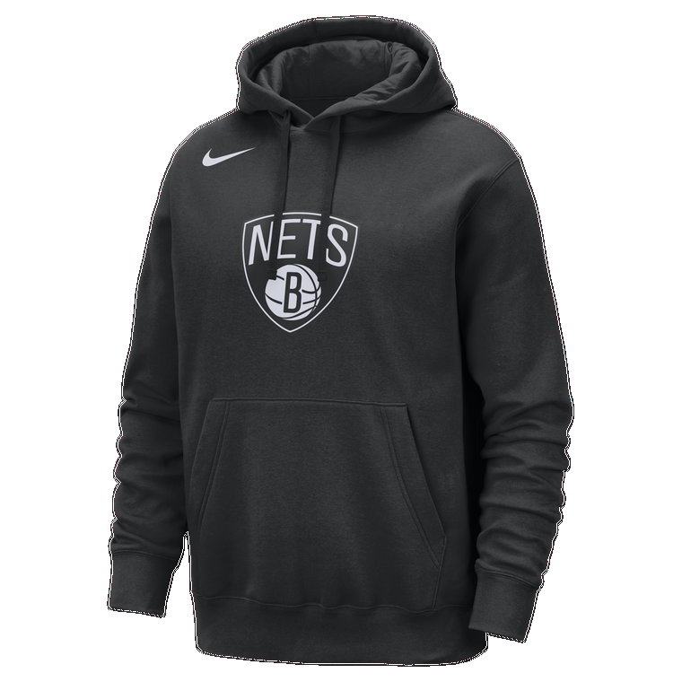 Męska bluza z kapturem Nike NBA Brooklyn Nets Club - Czerń