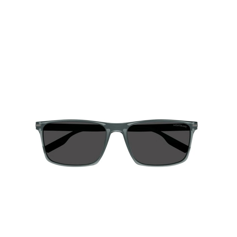 Męskie Okulary Przeciwsłoneczne w Szarym Przezroczystym Kolorze z Khaki Szczegółami Montblanc