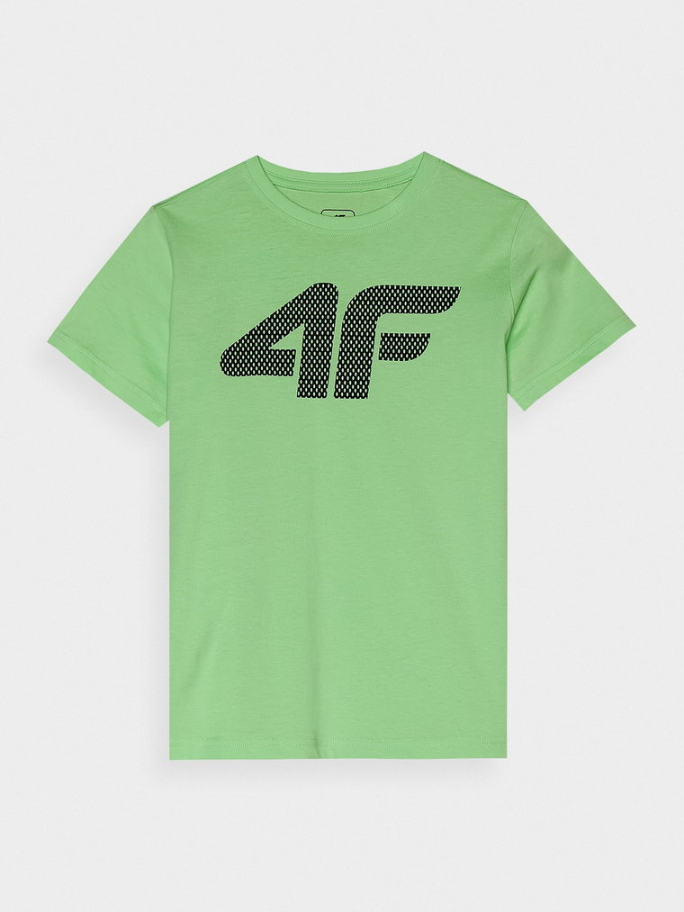 T-shirt z nadrukiem chłopięcy - jasny zielony