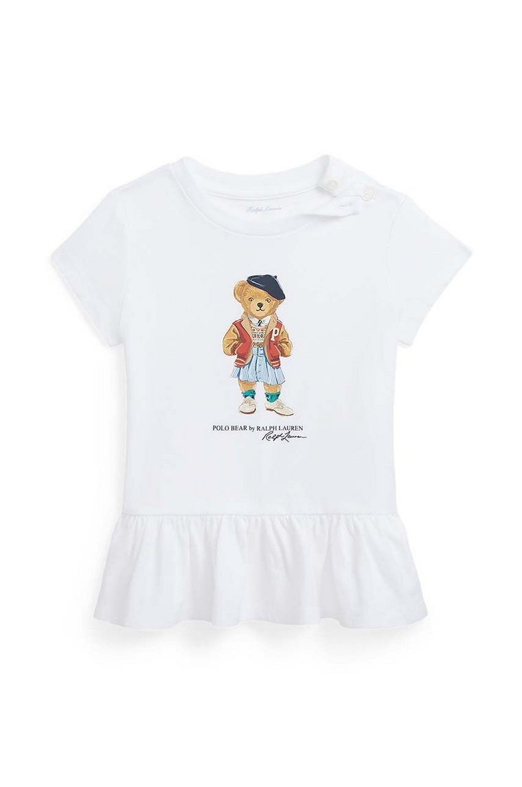 Polo Ralph Lauren t-shirt bawełniany niemowlęcy kolor biały