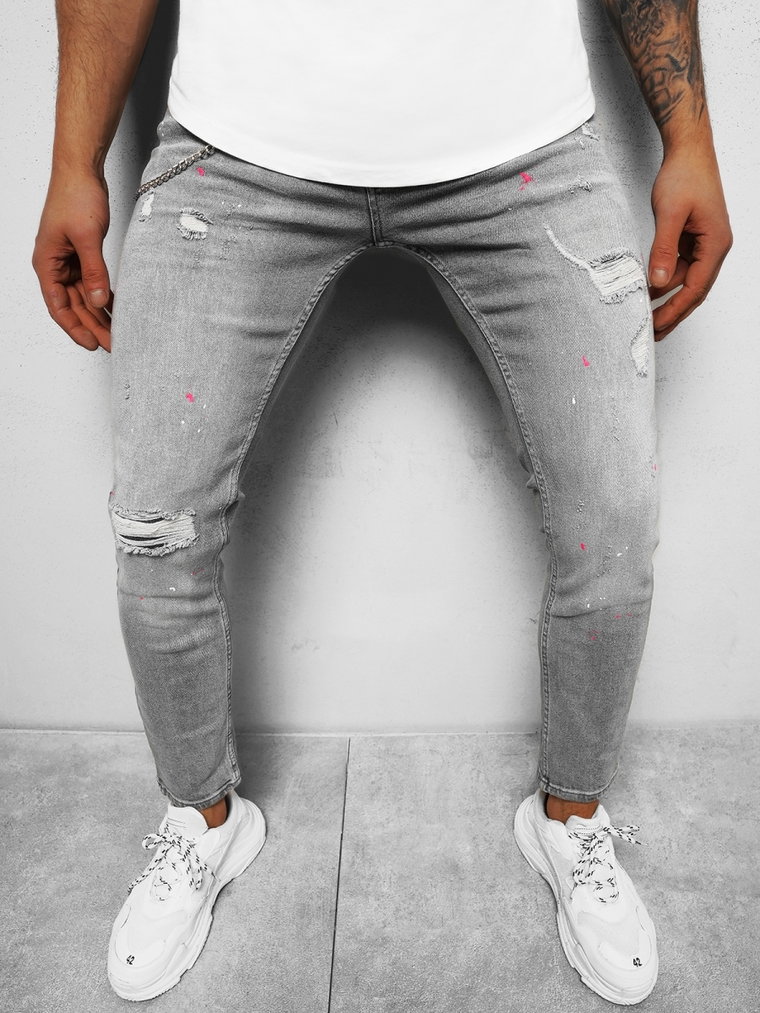 Spodnie jeansowe męskie szare OZONEE O/WE1004