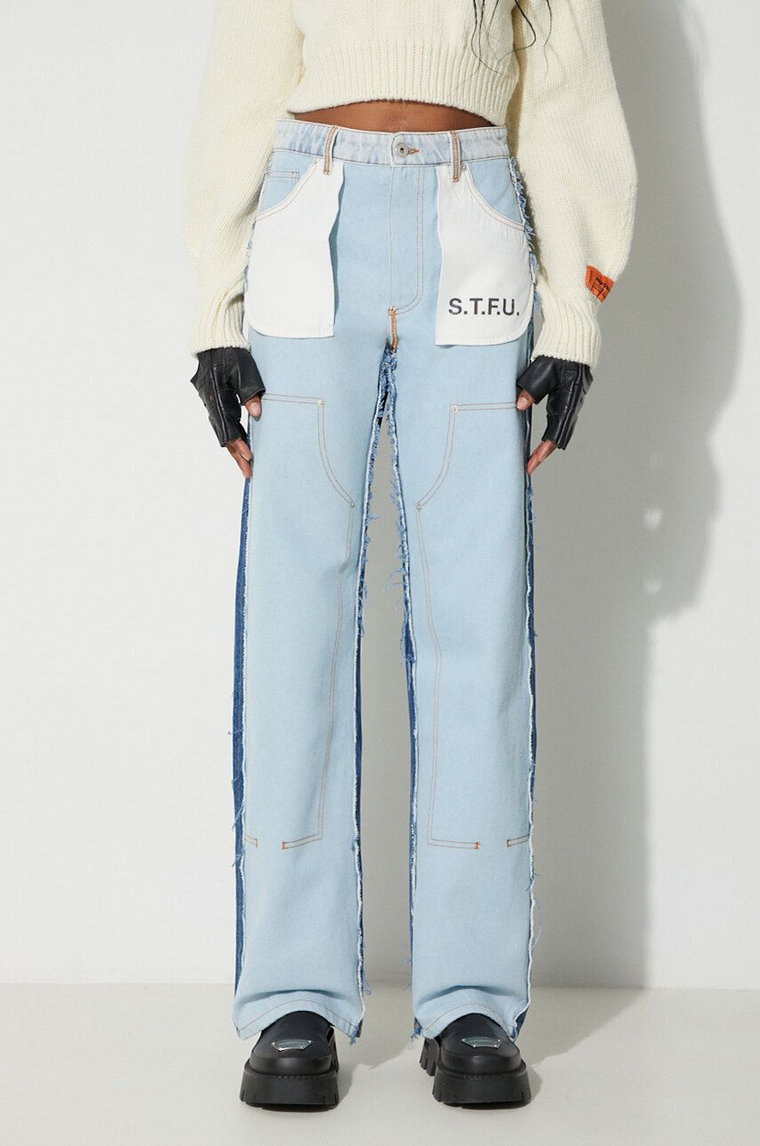 Heron Preston jeansy Washed Insideout Carpenter damskie high waist HWYB007F23DEN0014510