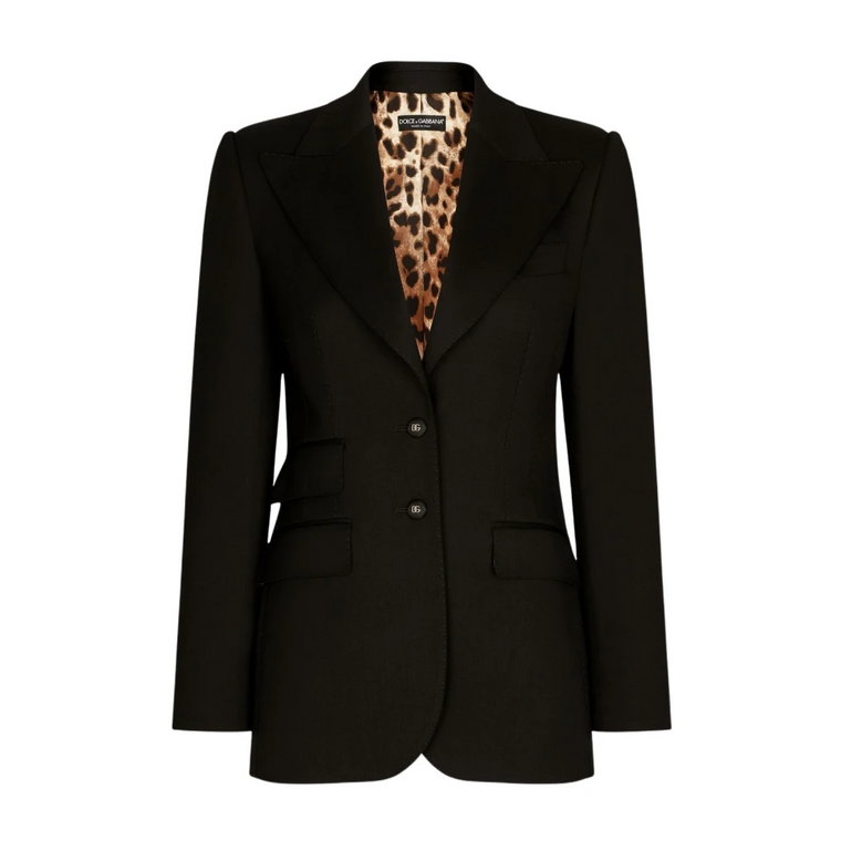 Czarna odzież wierzchnia dla kobiet Aw23 Dolce & Gabbana