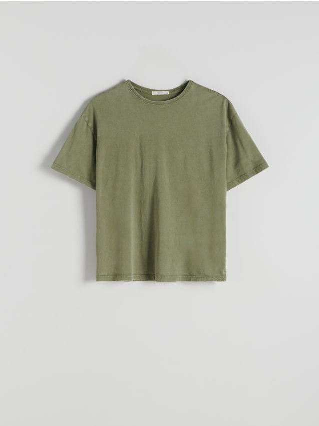 Reserved - T-shirt regular - oliwkowy