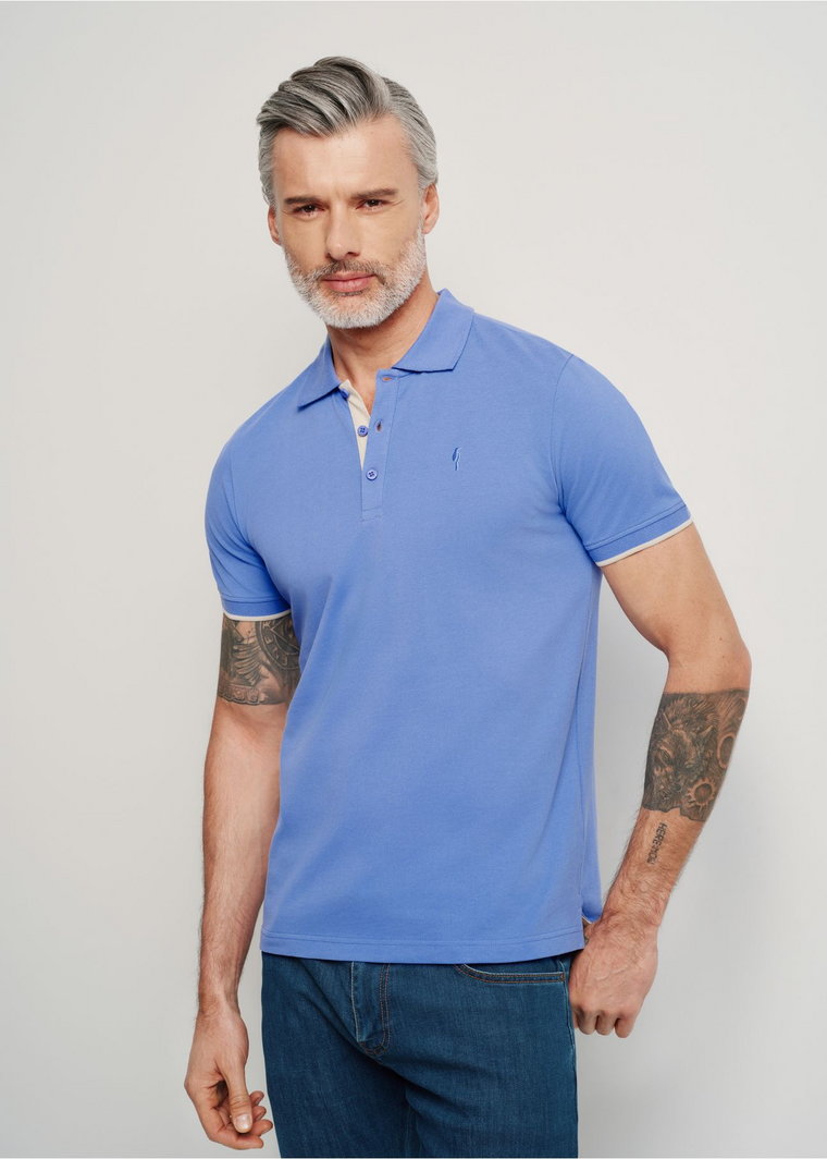 Niebieska koszulka polo męska