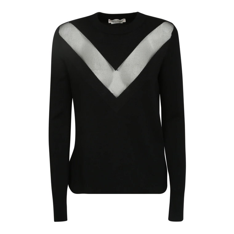 Modny Czarny Sweter z Wzorem Chevron Alexander McQueen